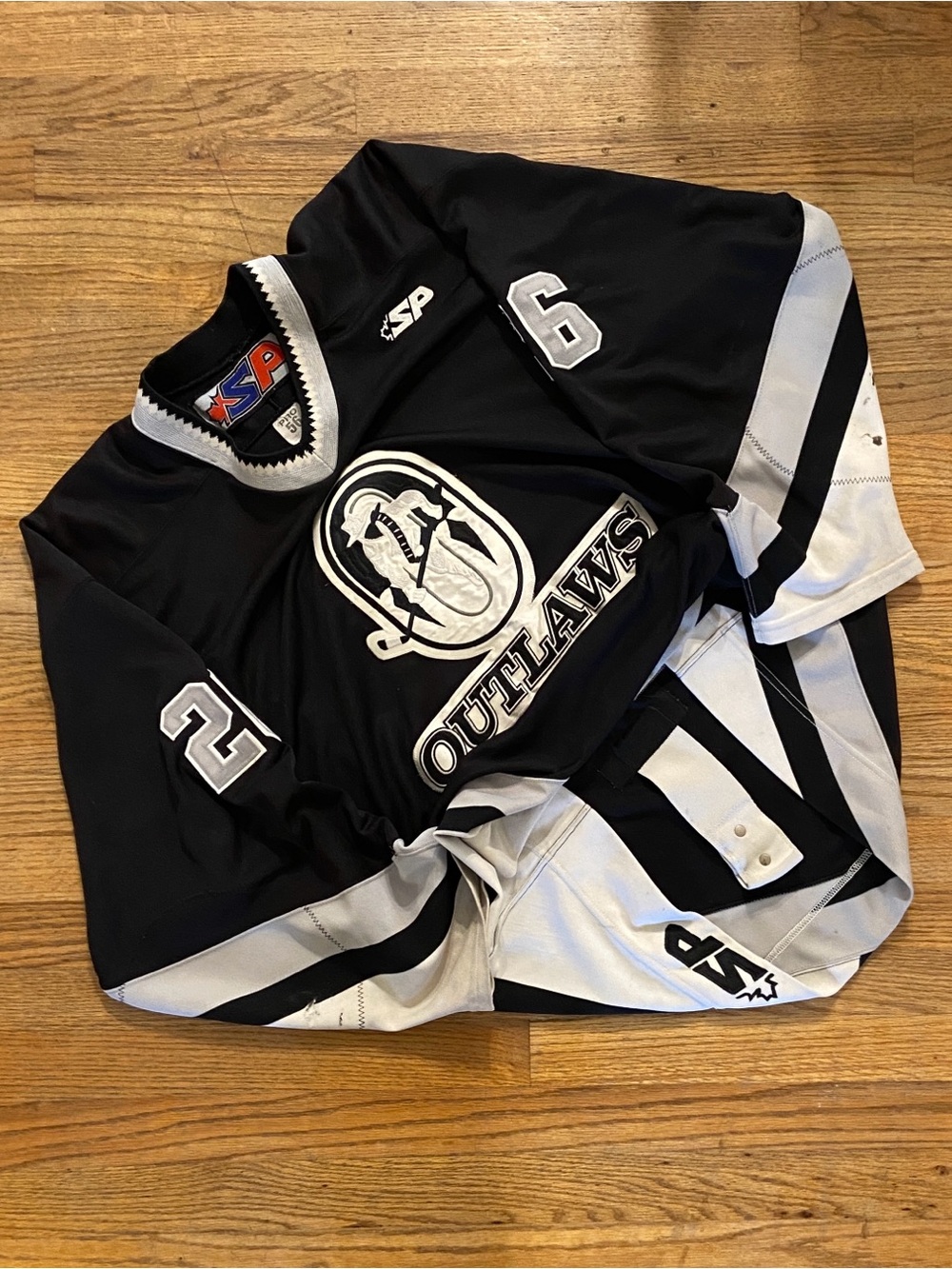 Vintage game worn Outlaws hockey jersey